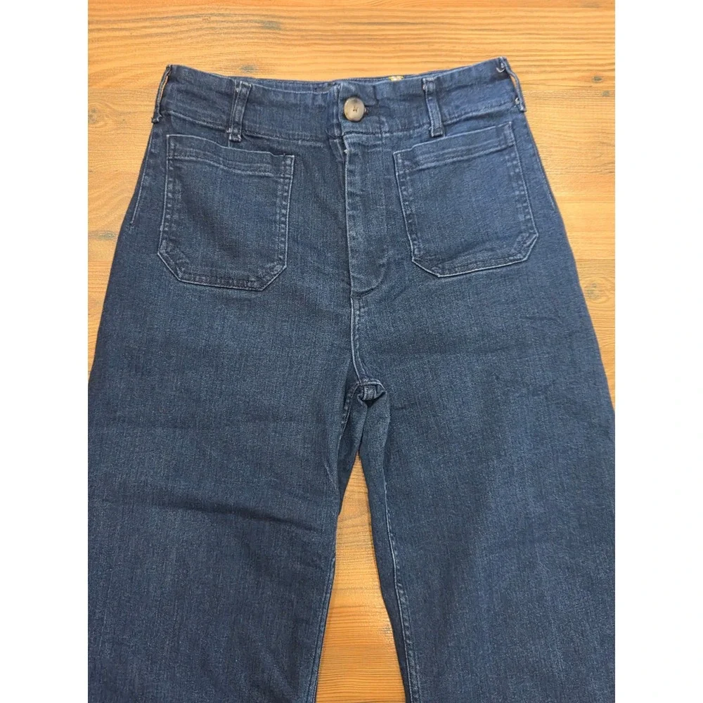Maeve Anthropologie Colette Nautical Coastal Preppy Dark Blue Patch Pocket 30